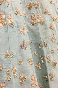 Pastel Blue Pink Embroidered Lehenga