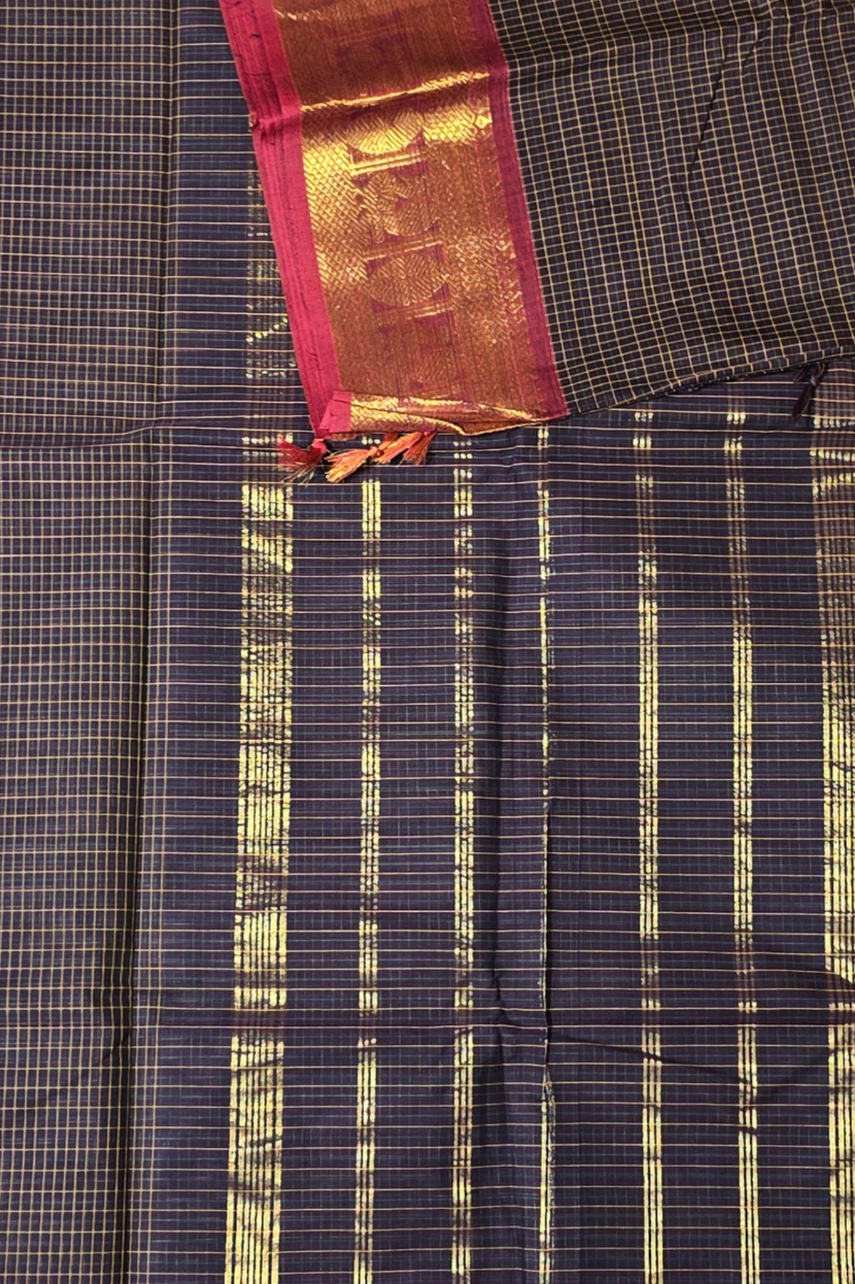 Elegant Coffee Brown Cotton Saree with Red Border