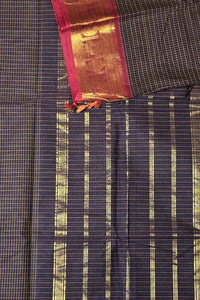 Elegant Coffee Brown Cotton Saree with Red Border