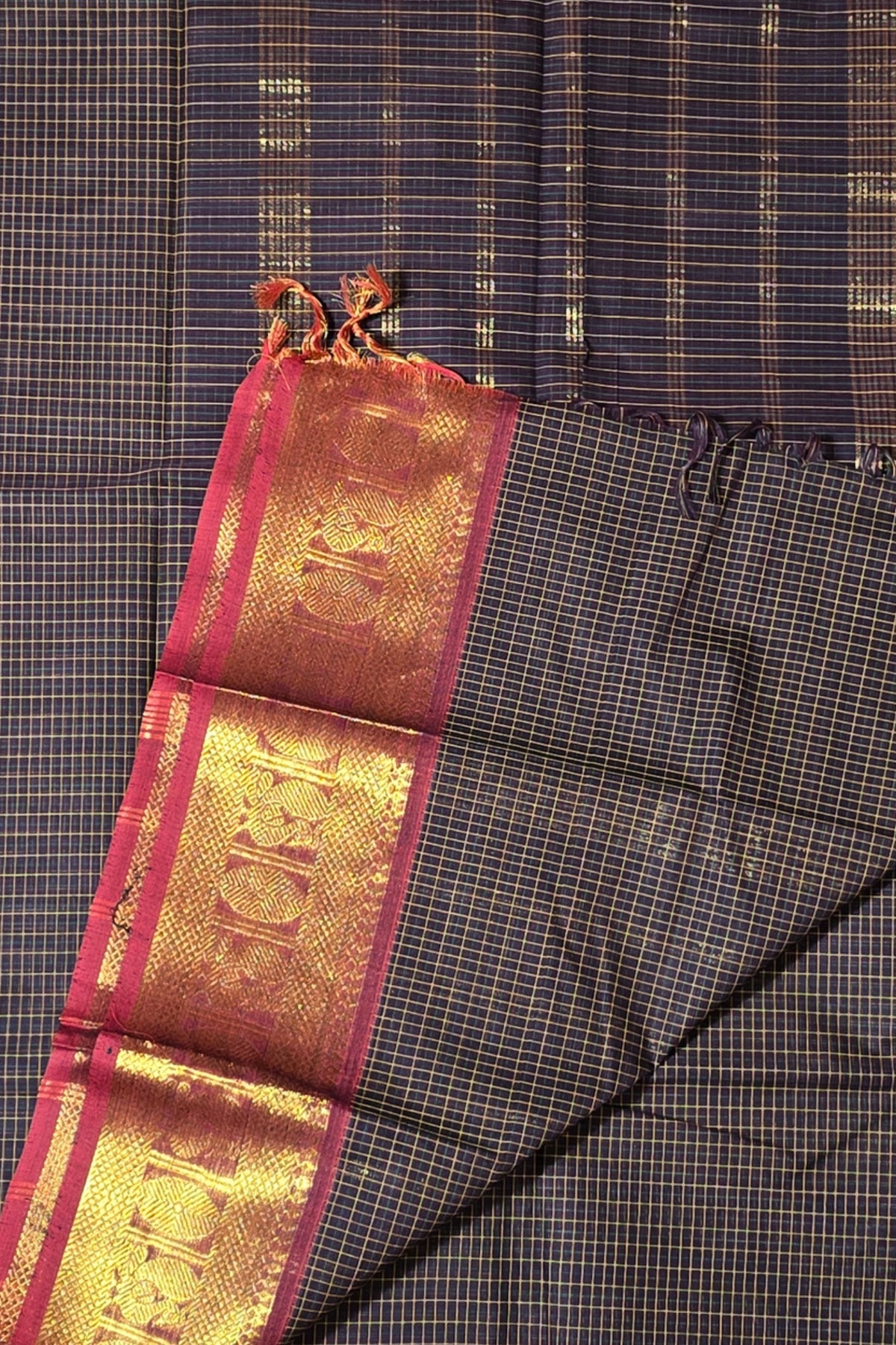 Elegant Coffee Brown Cotton Saree with Red Border