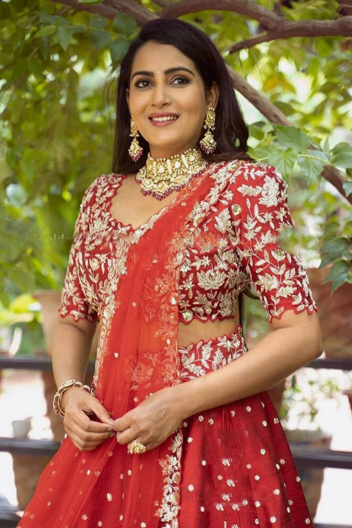 Royal Red Intricate Embroidered Lehenga