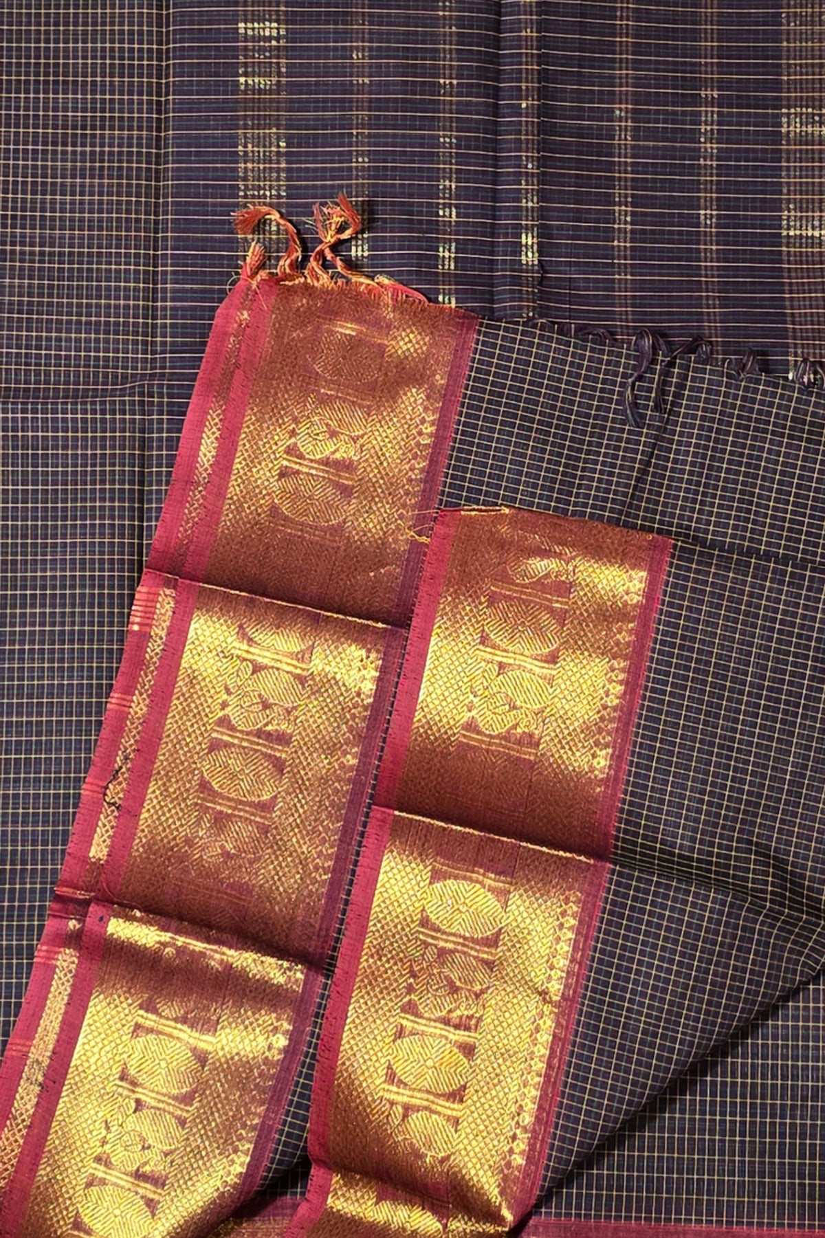 Elegant Coffee Brown Cotton Saree with Red Border