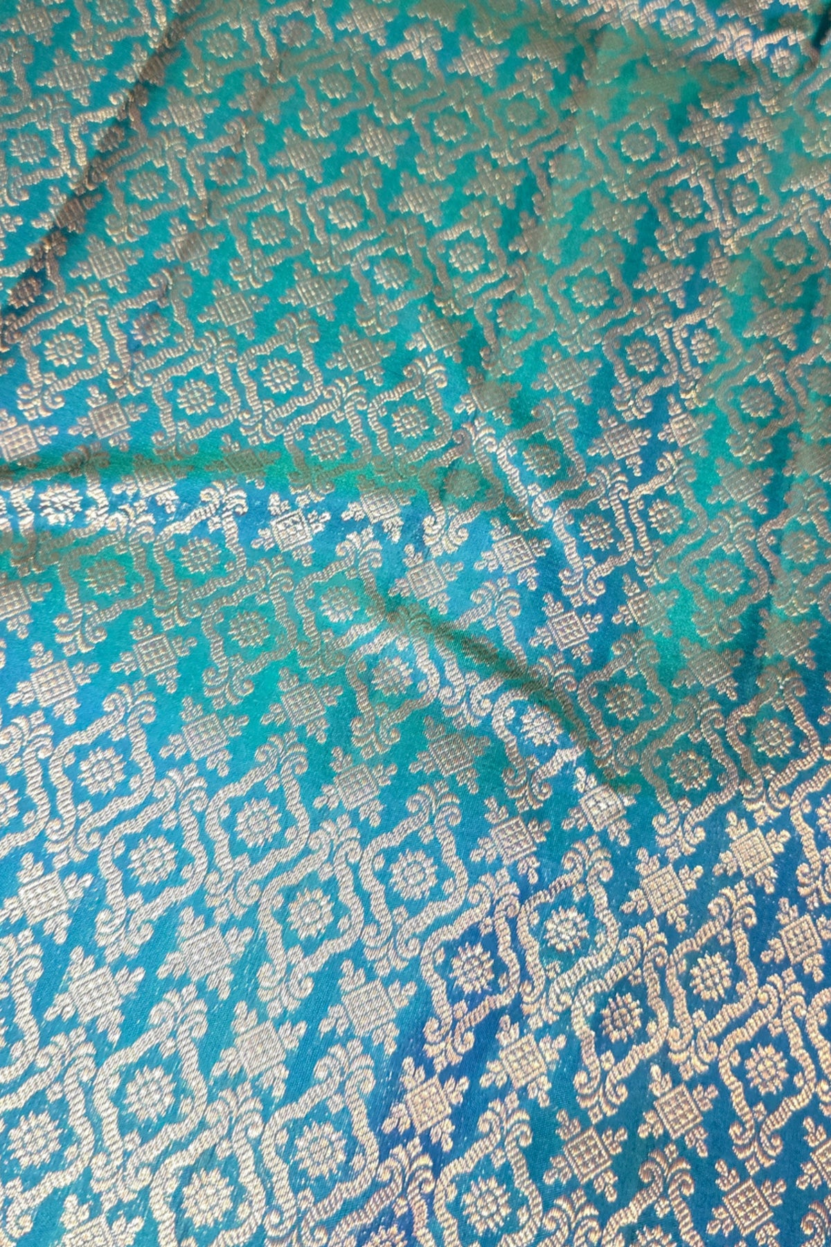 Sky Blue Kanchipuram Silk Saree with Rich Gold Border
