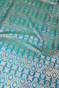 Sky Blue Kanchipuram Silk Saree with Rich Gold Border