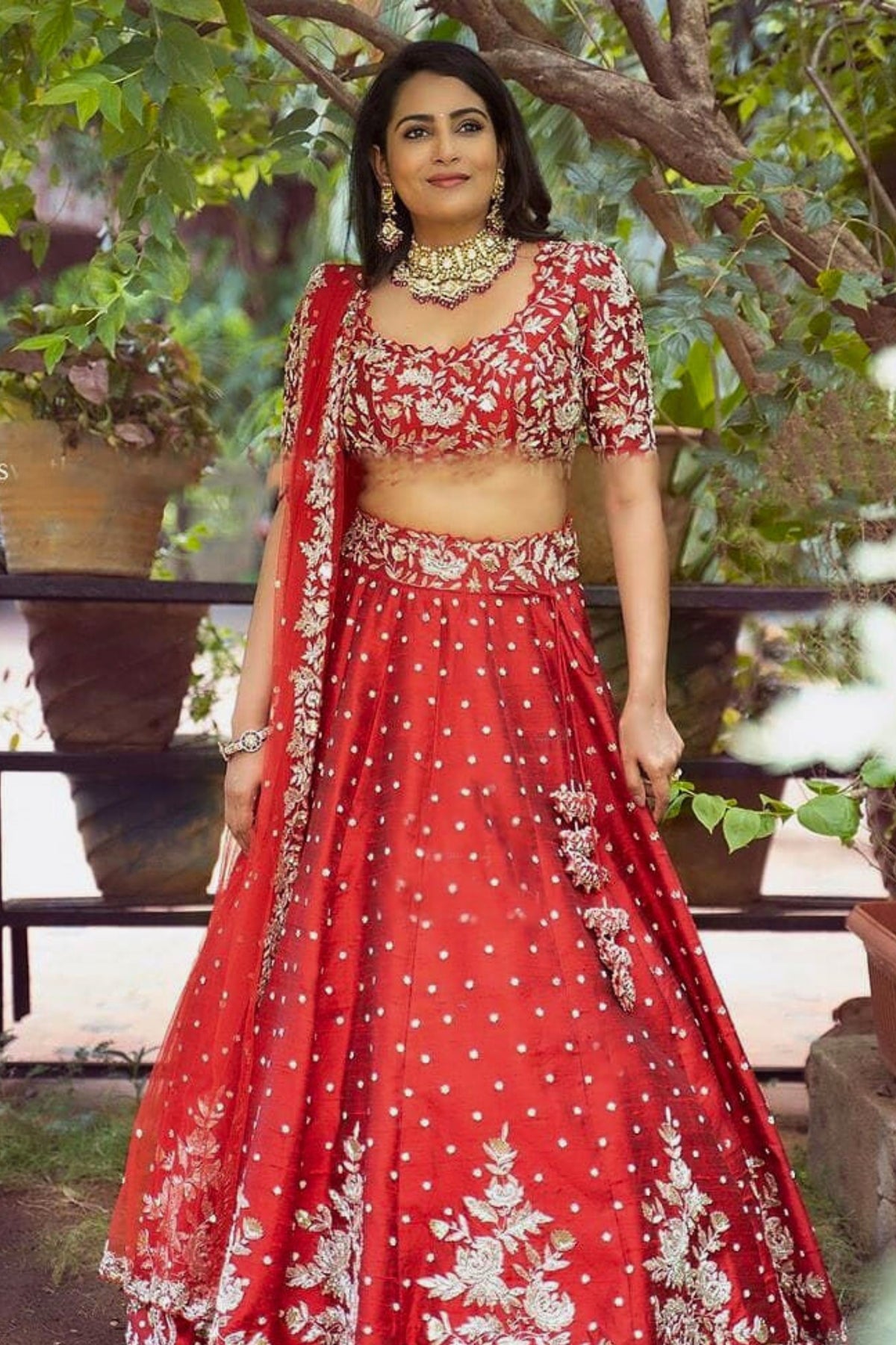 Royal Red Intricate Embroidered Lehenga