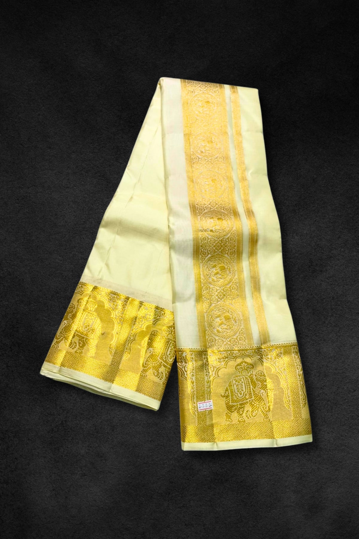 Serene Creamy White Vesti with Handwoven Gold Zari Finish