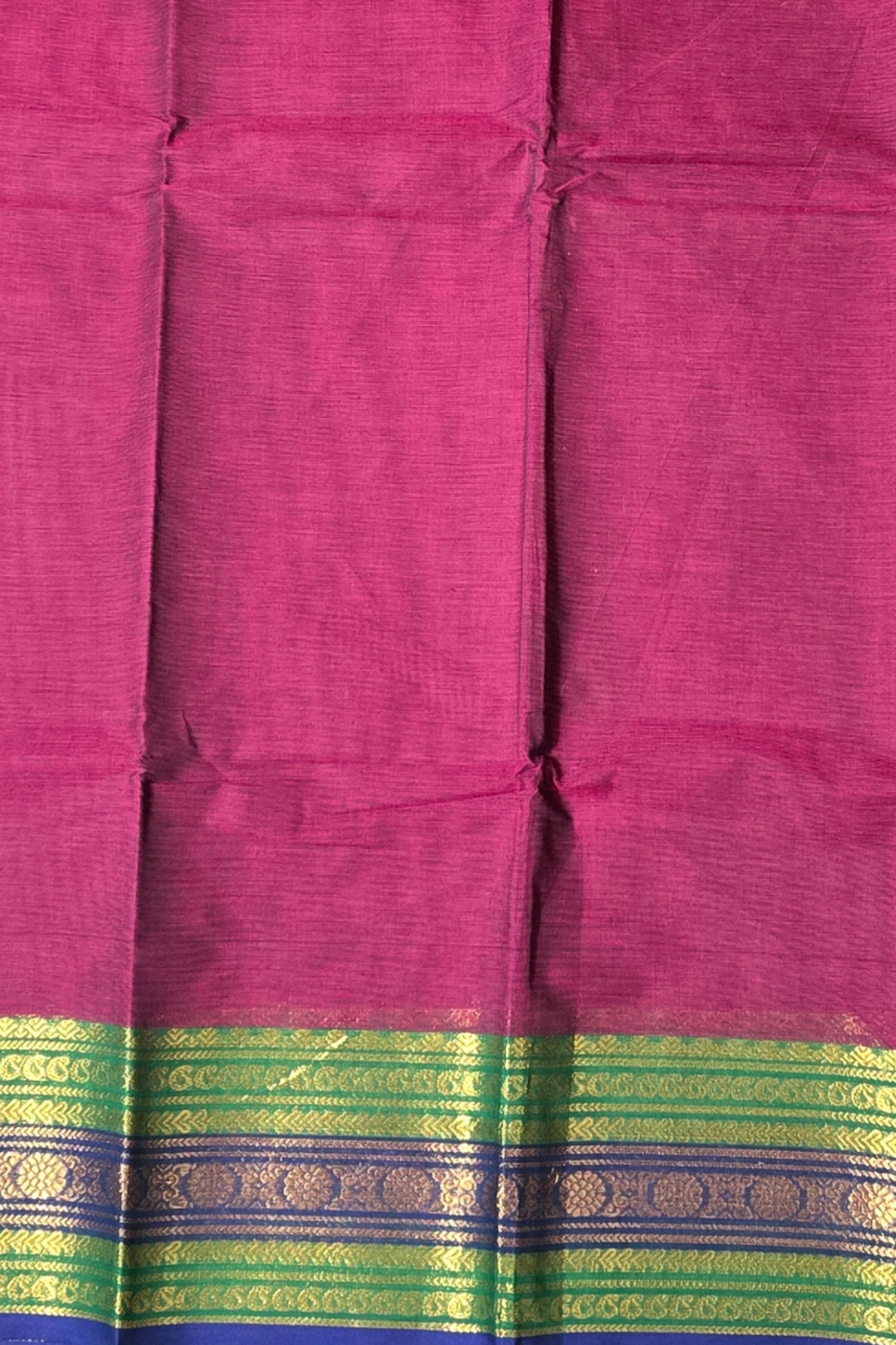 Elegant Purple Cotton Saree with Dual Color Border