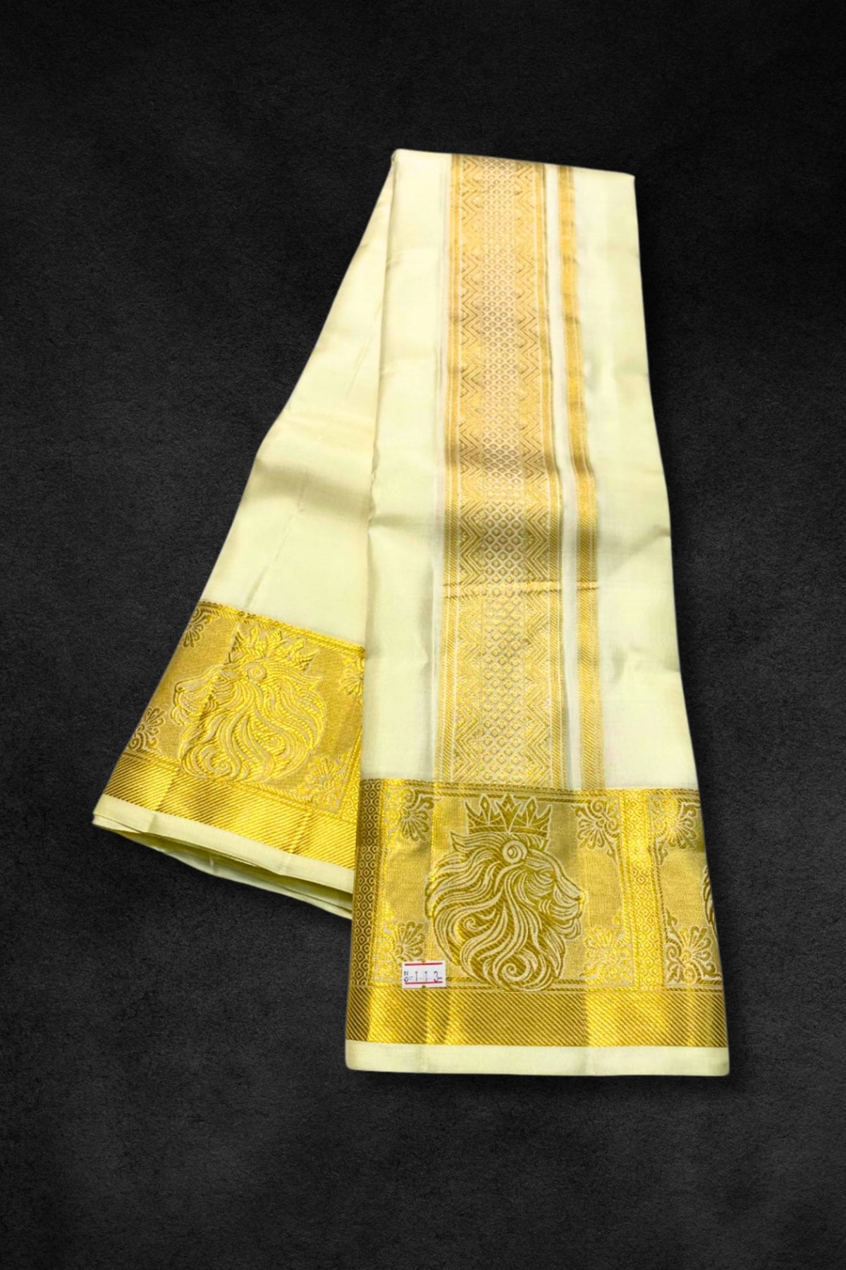 Pure Creamy White Vesti with Subtle Gold Zari Accents