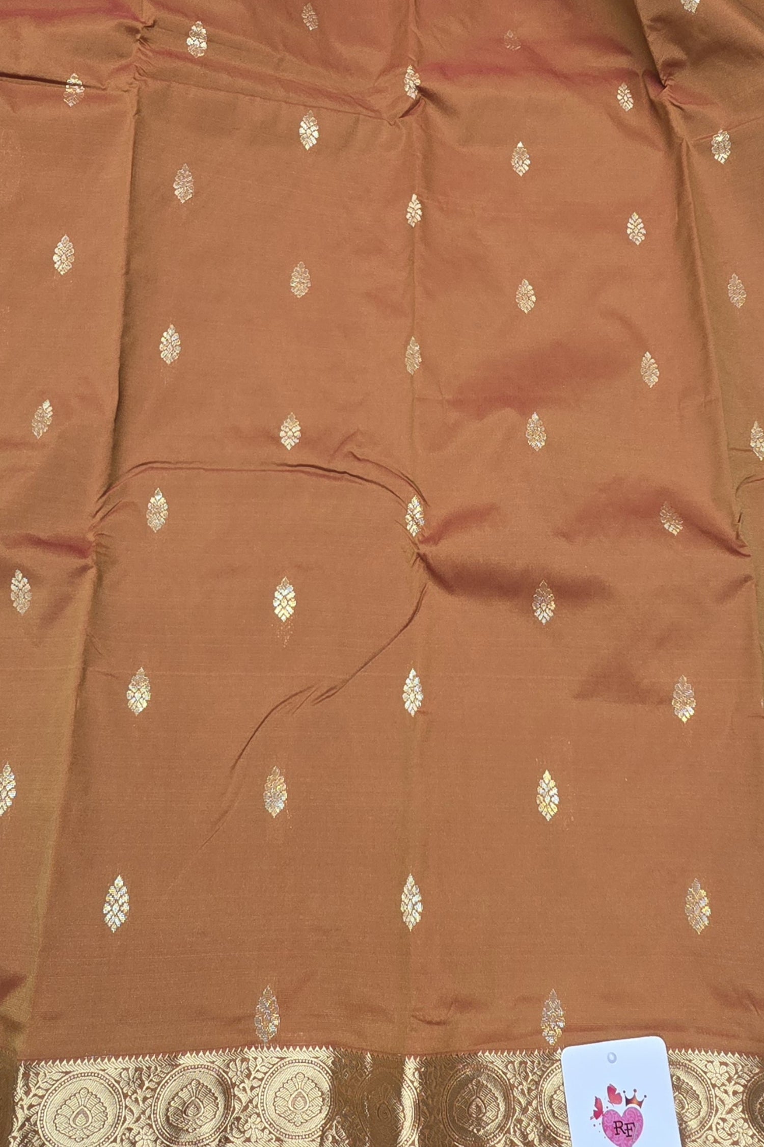 Yellowish Brown Semi Kanchi Saree