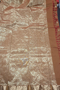 Yellowish Brown Semi Kanchi Saree