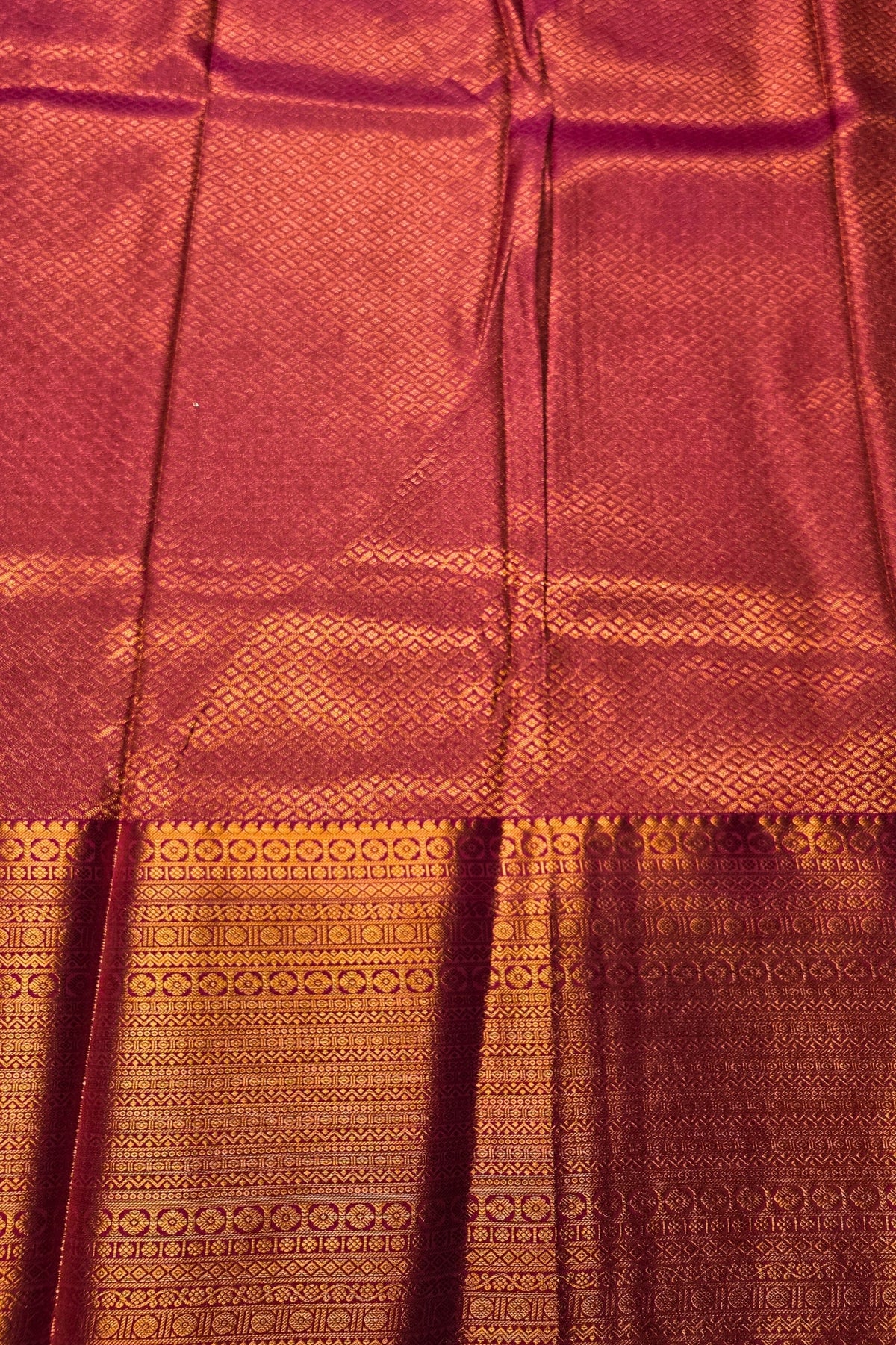 Graceful Light Blue Semi Kanchi Silk Saree with Pink Border