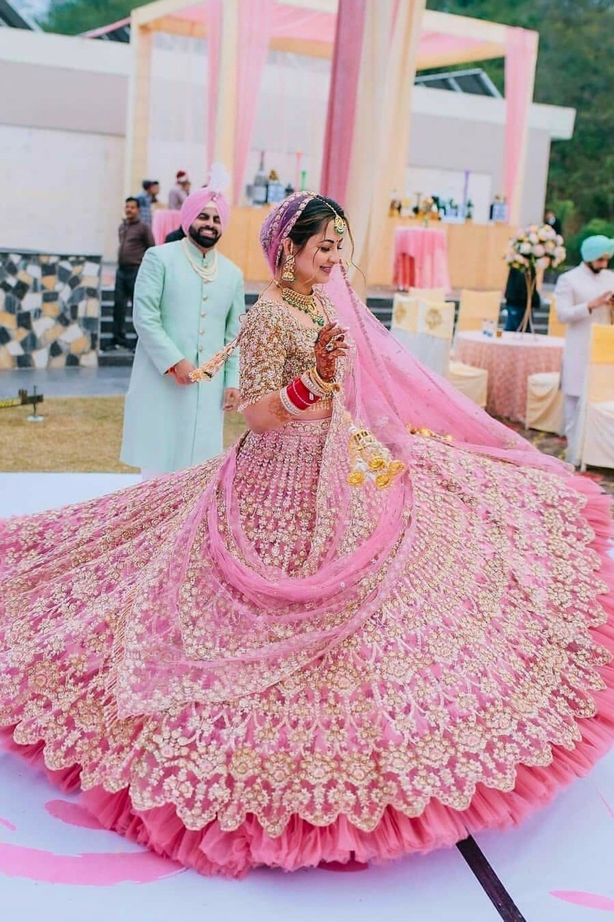 Light Pink Graceful Embroidered Lehenga