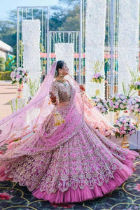 Light Pink Graceful Embroidered Lehenga