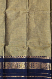 Stylish Army Green Cotton Saree with Black Border