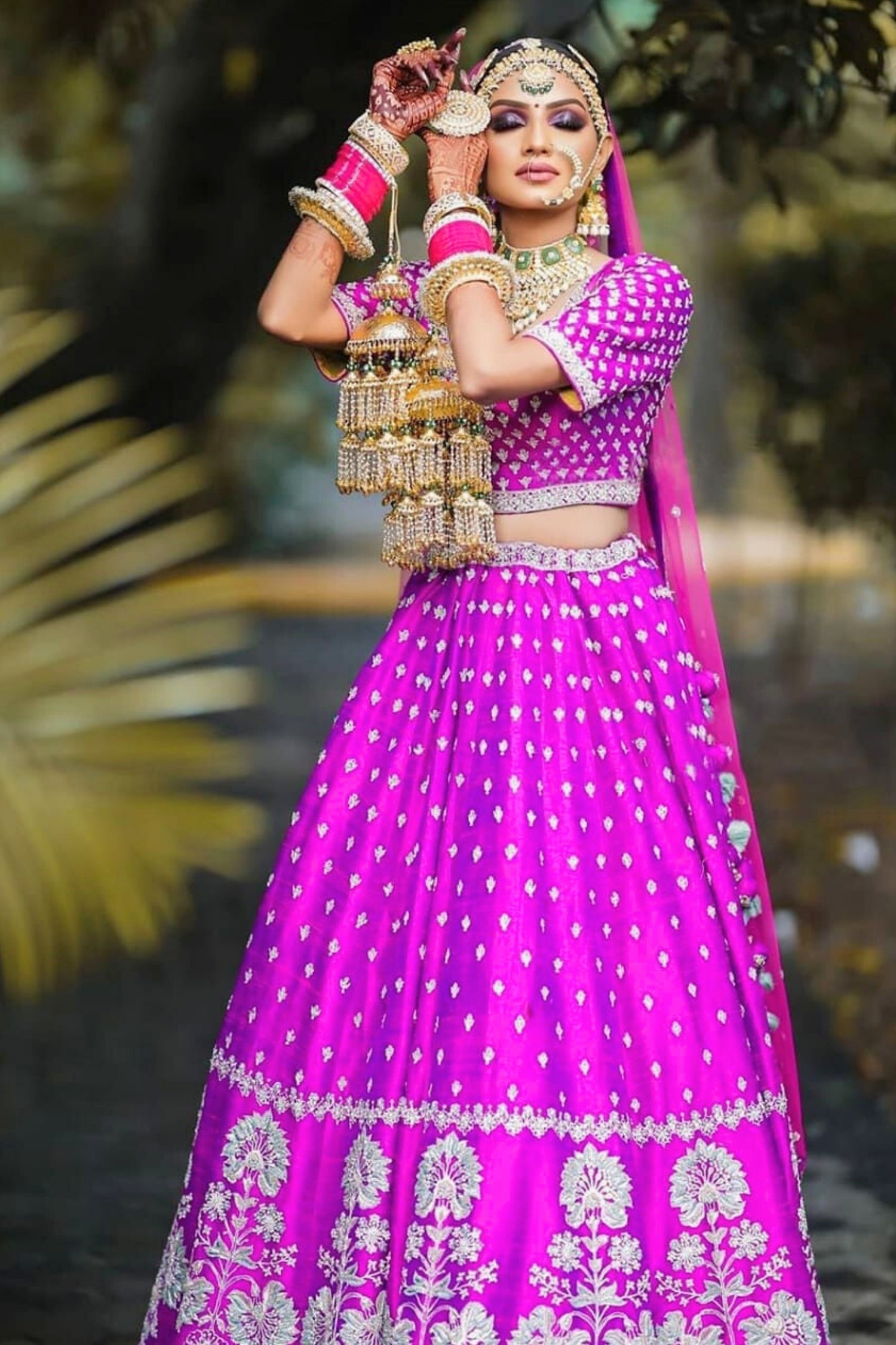 Dark Lavender Exquisite Embroidered Lehenga