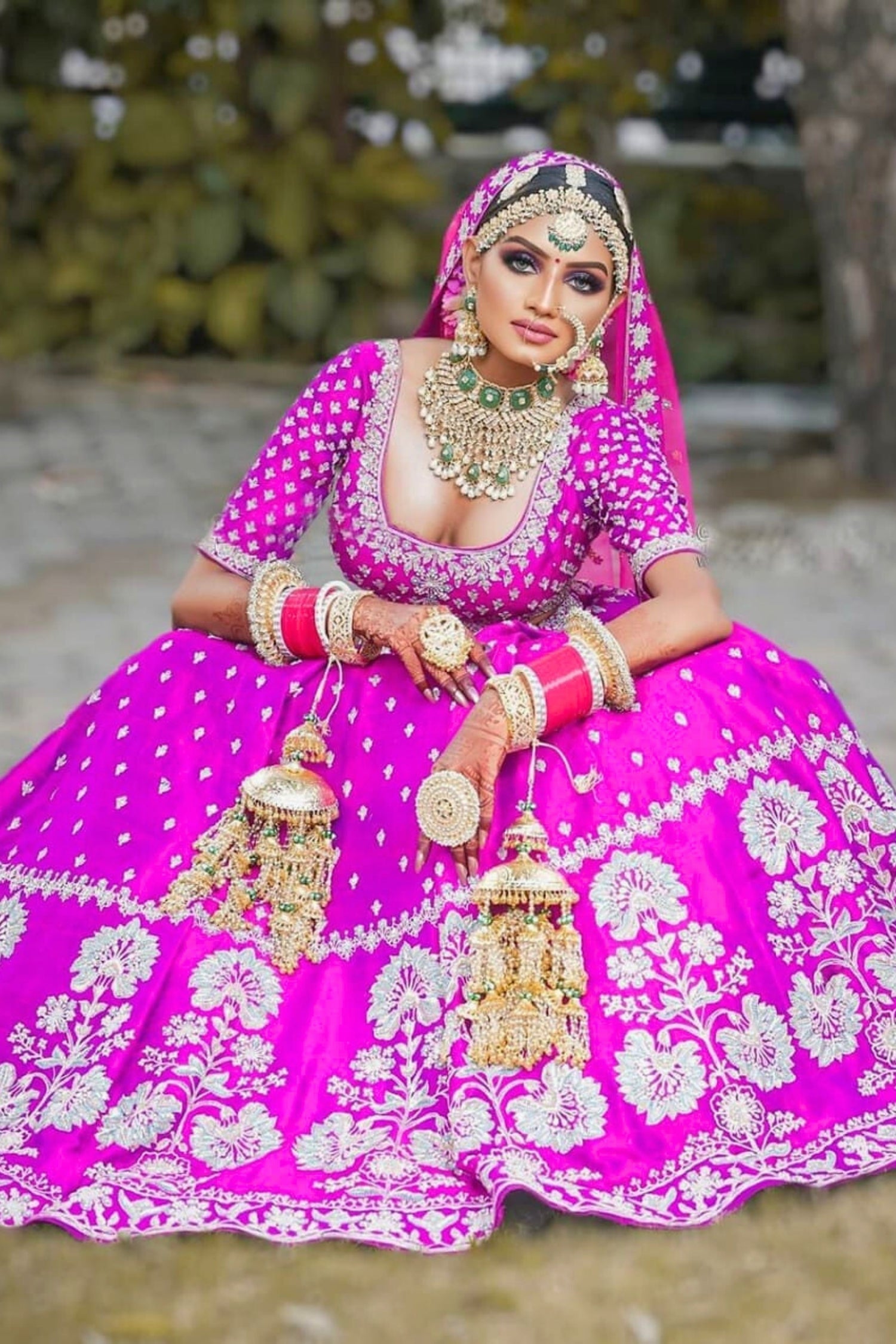 Dark Lavender Exquisite Embroidered Lehenga