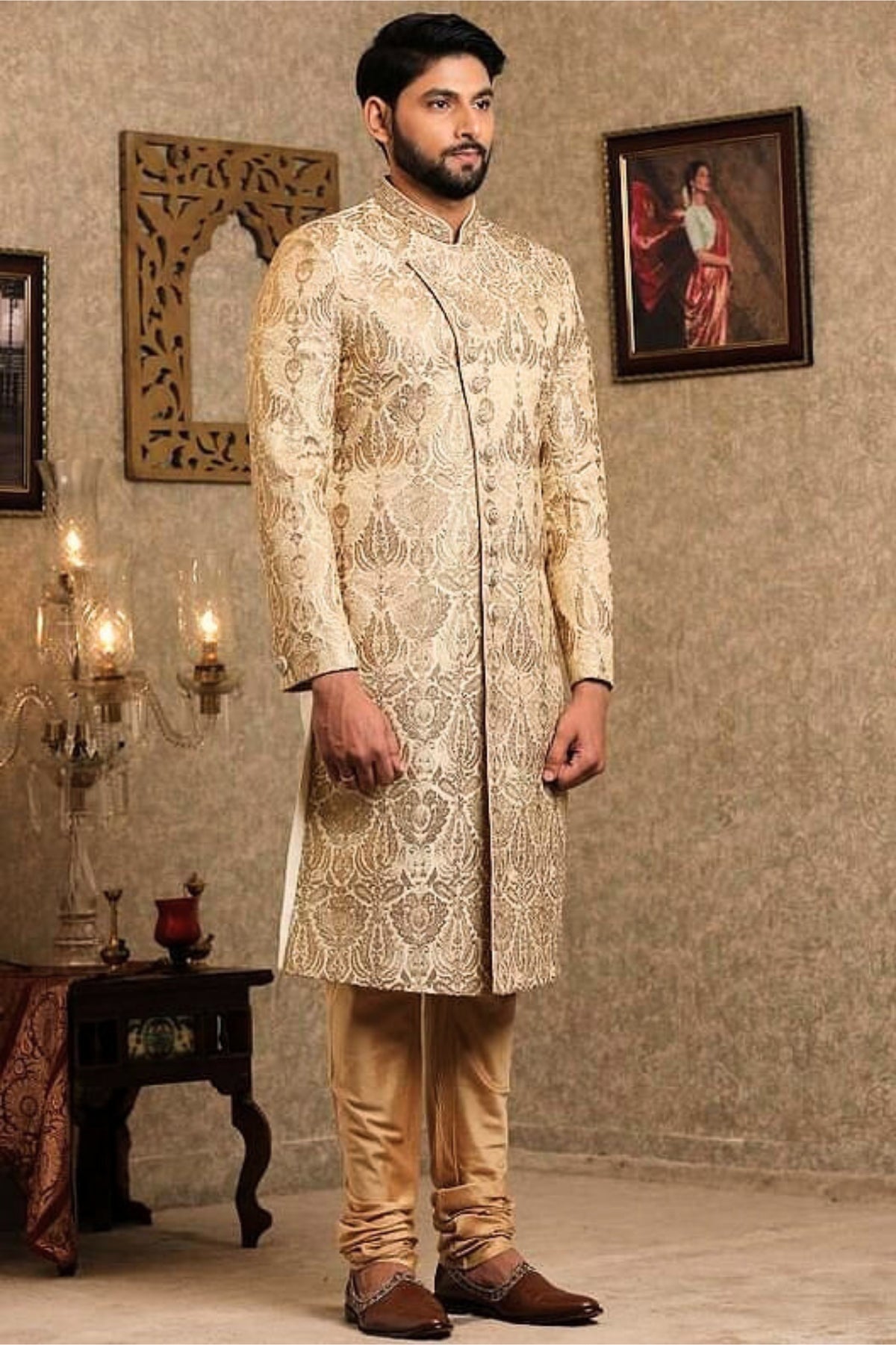 Regal Radiance Golden Sherwani