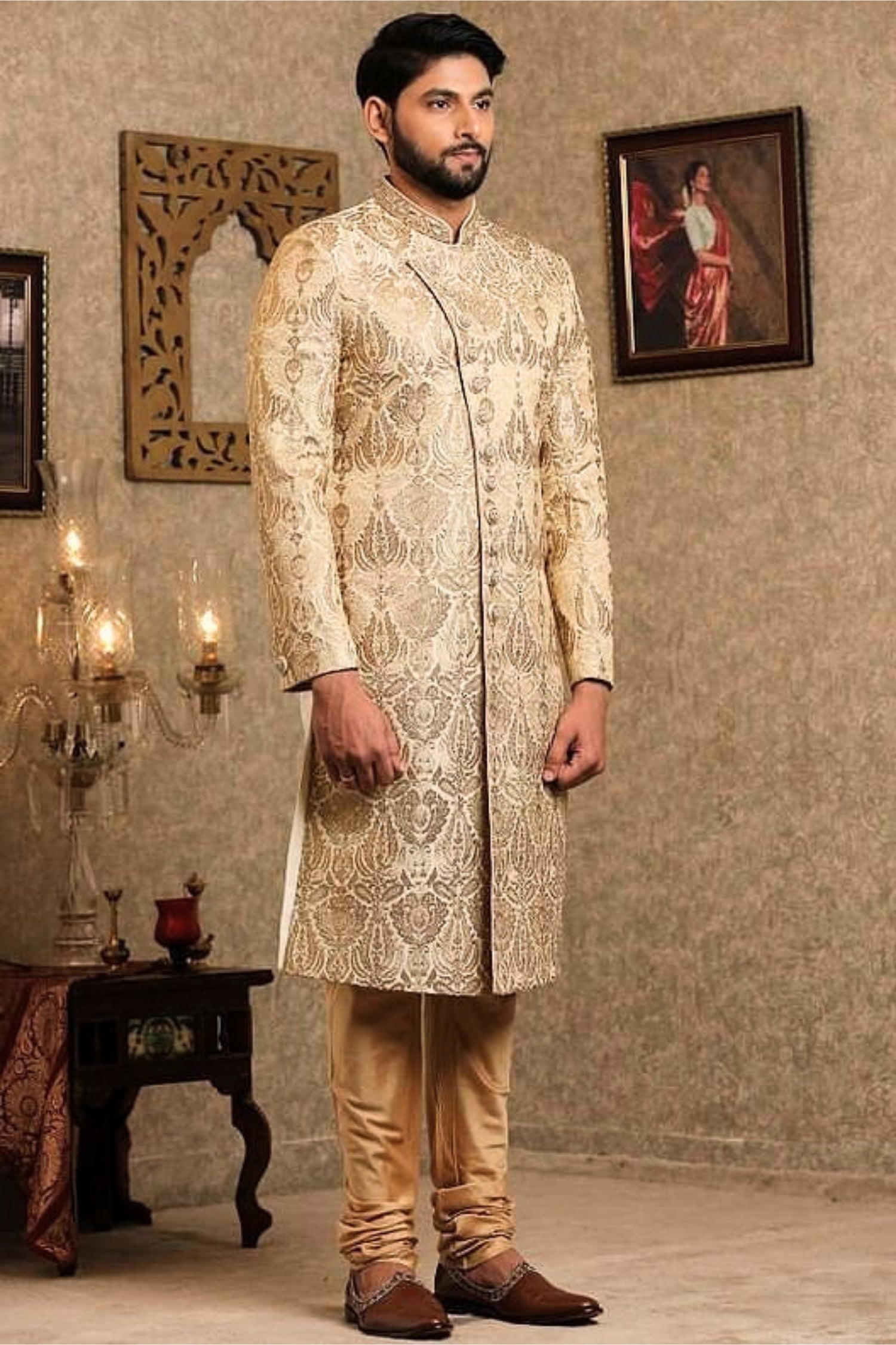 Regal Radiance Golden Sherwani