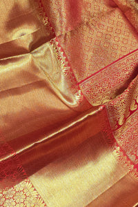 Red and Gold Kanchipuram Silk Saree with Regal Elegance