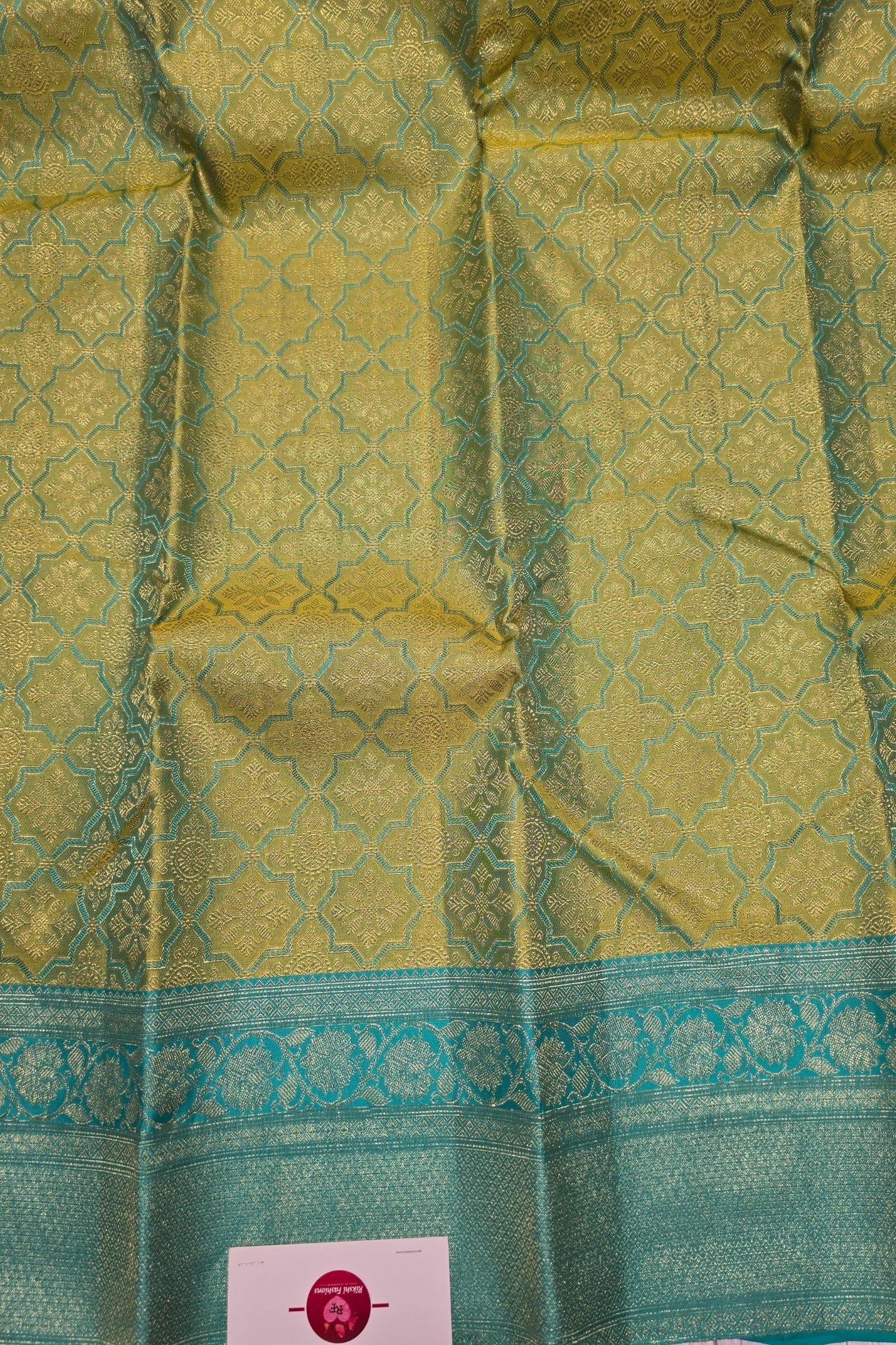 Green with Blue Kanchipuram silk Saree