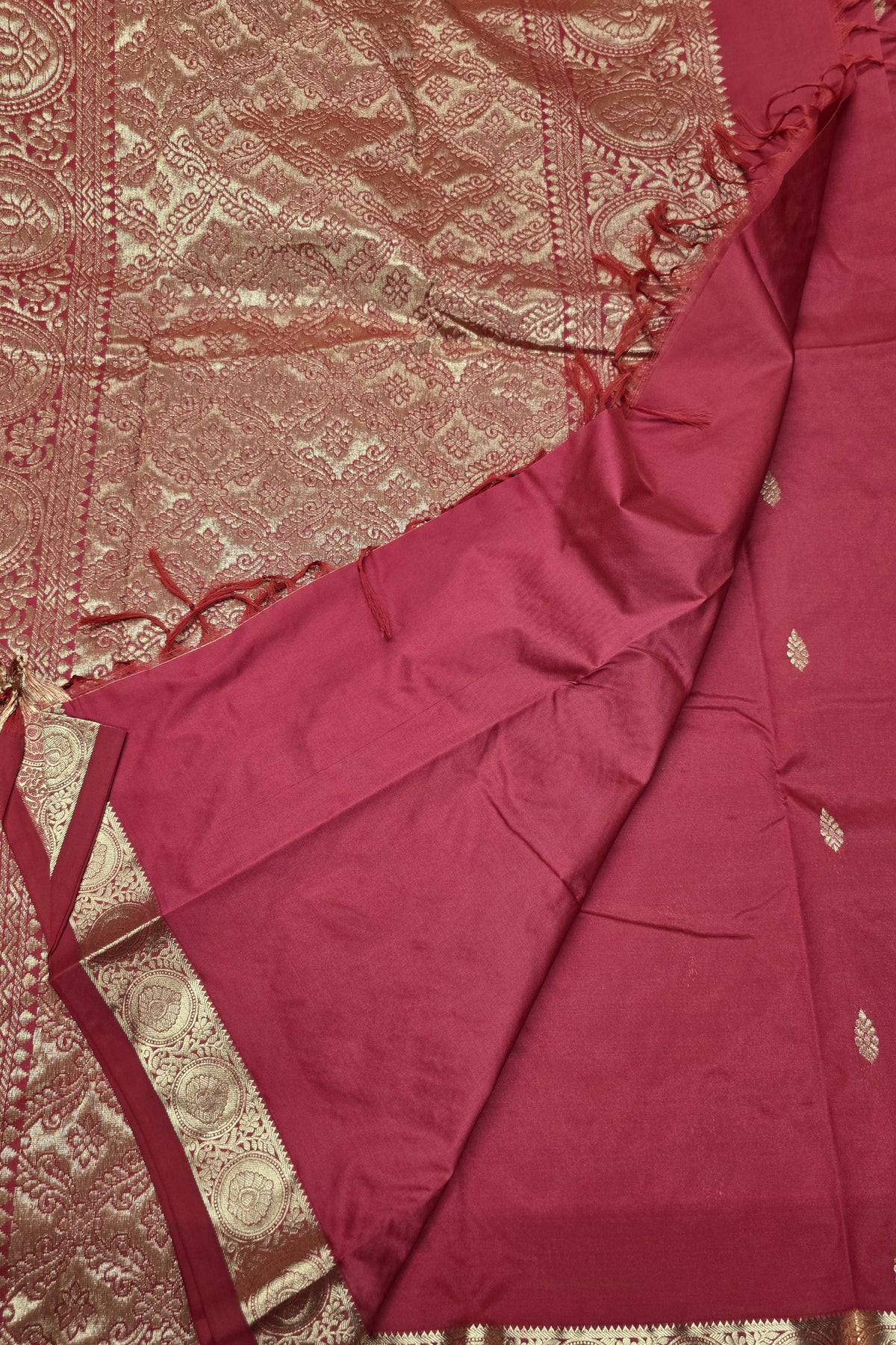 Red Semi Kanchi Silk Saree