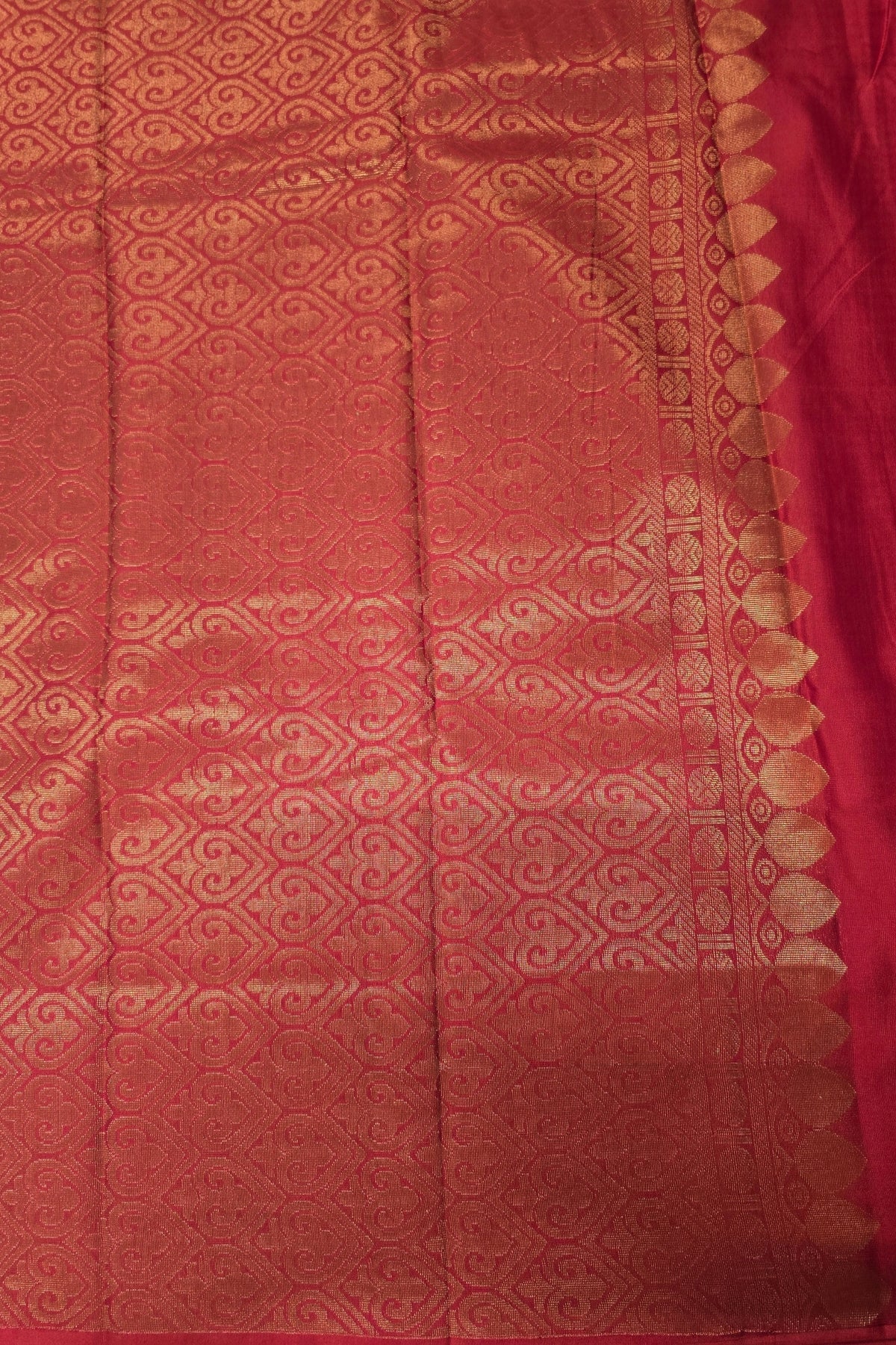 Royal Red Semi Silk Saree with Majestic Peacock Design