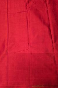 Royal Red Semi Silk Saree with Majestic Peacock Design