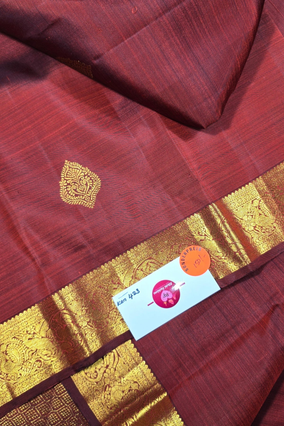 Royal Red Kanchipuram Silk Saree with Gold Woven Elegance