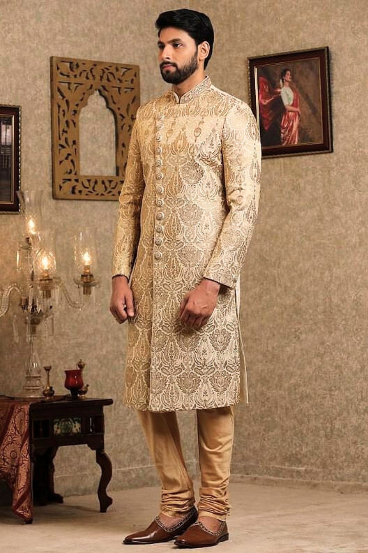 Regal Radiance Golden Sherwani