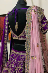 Dark Lavender Regal Embroidered Lehenga