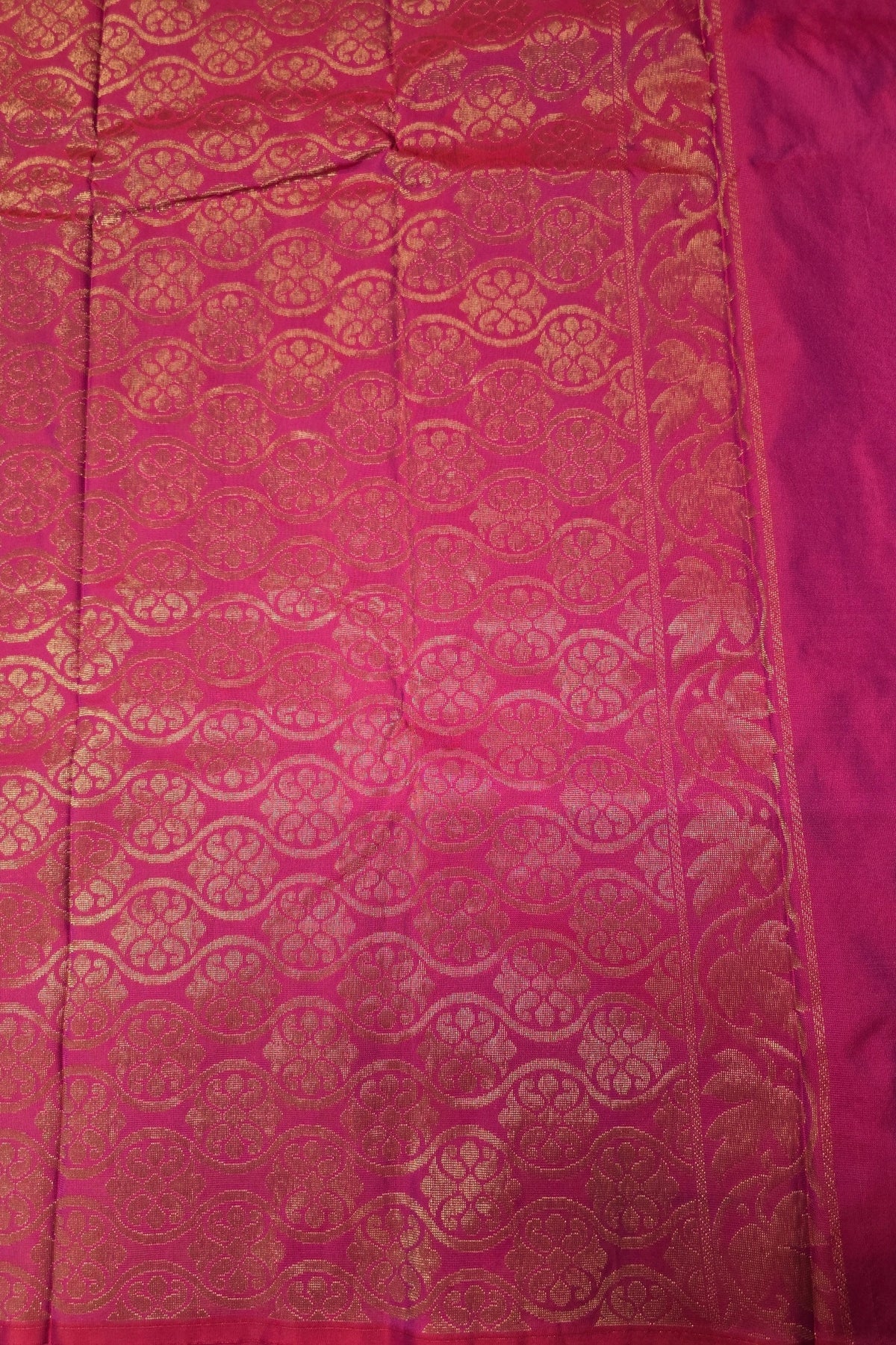 Charming Pink Semi Silk Saree with Graceful Floral Design
