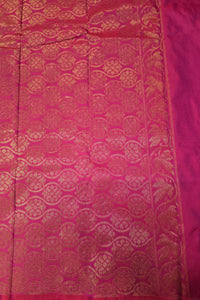 Charming Pink Semi Silk Saree with Graceful Floral Design