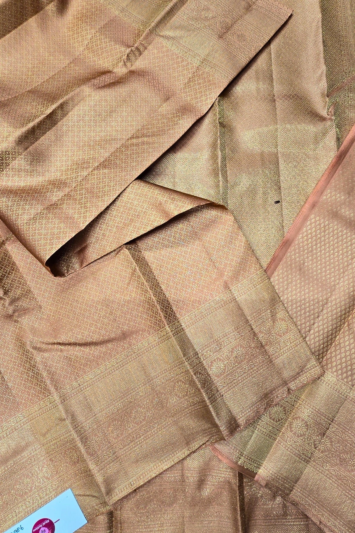 Graceful Fawn Orange Kanchipuram Saree