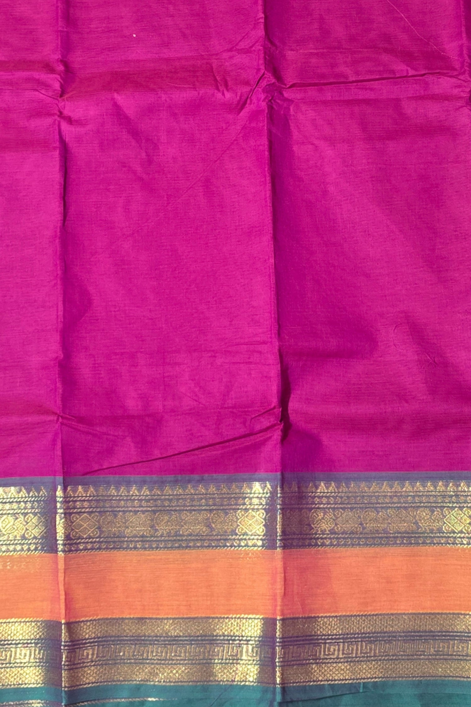 Graceful Purple Cotton Saree with Dual Tone Border