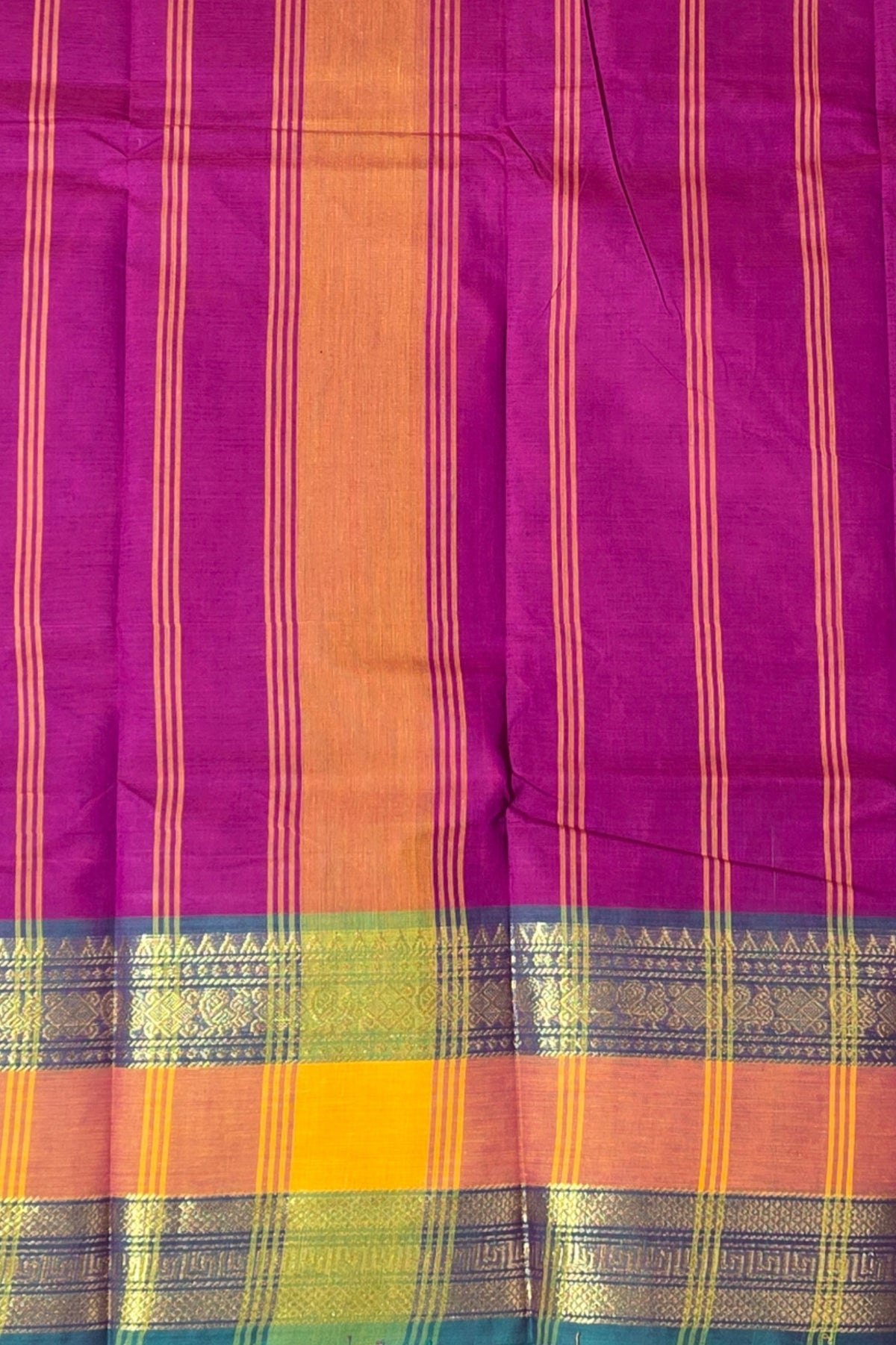 Graceful Purple Cotton Saree with Dual Tone Border