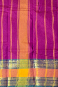 Graceful Purple Cotton Saree with Dual Tone Border