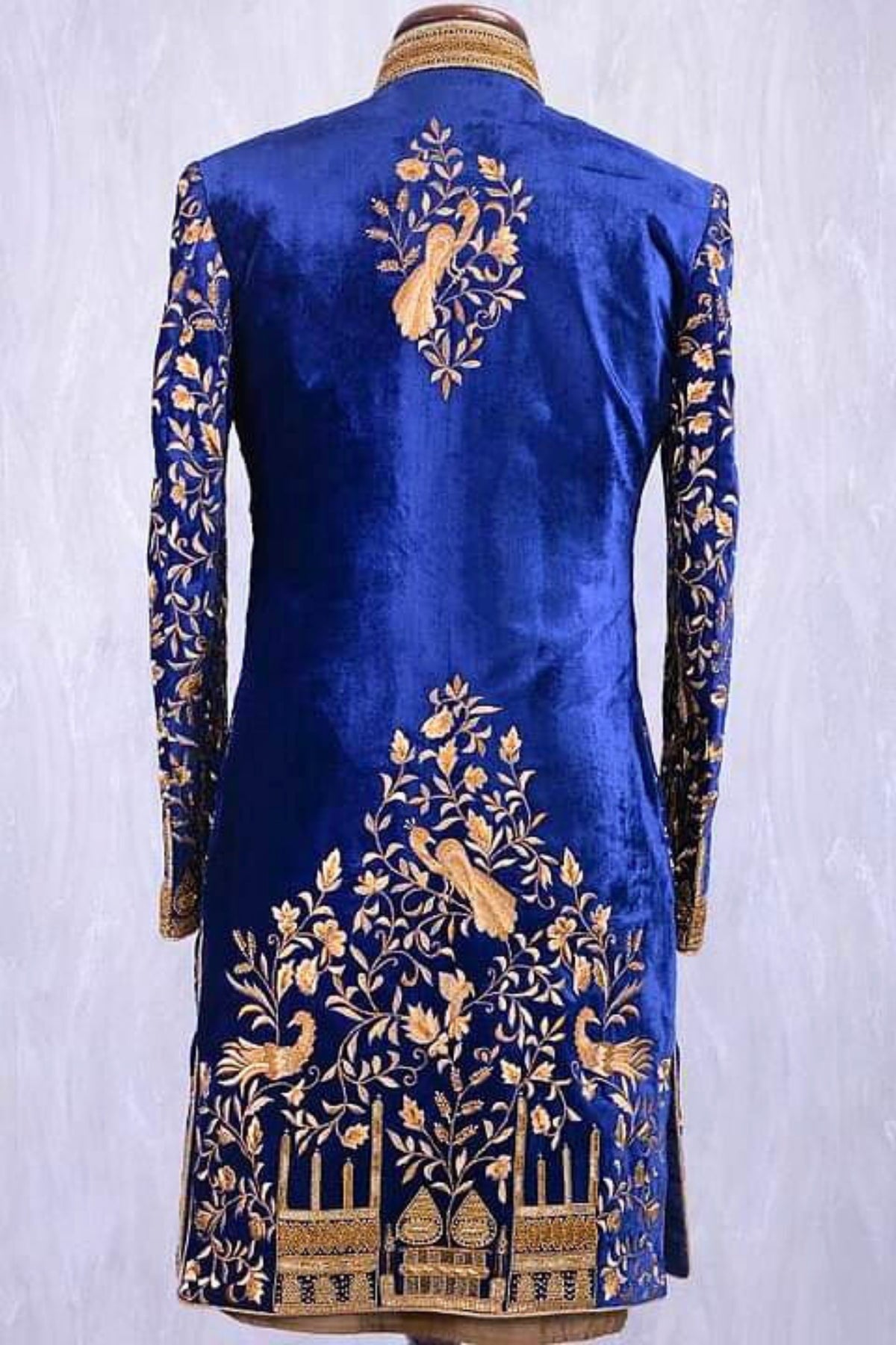 Midnight Blue Sherwani with Zari Highlights