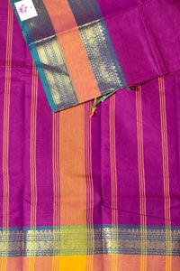 Graceful Purple Cotton Saree with Dual Tone Border