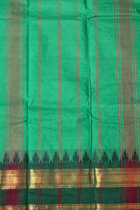 Elegant Light Green Cotton Saree with Dark Green Border