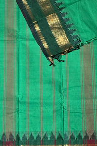 Elegant Light Green Cotton Saree with Dark Green Border