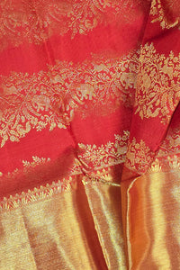 Red and Gold Kanchipuram Silk Saree with Regal Elegance