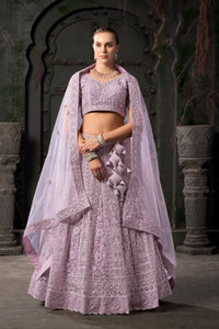 Lavender Bridal Lehenga – Ethereal Elegance in Net-lavendar