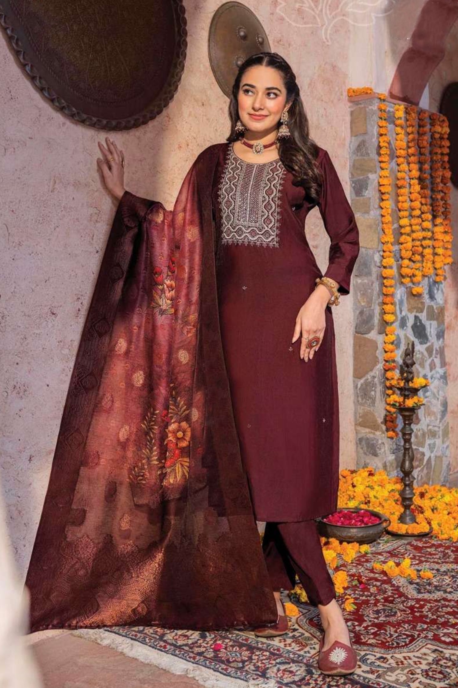 Maroon Salwar Essence of Elegance