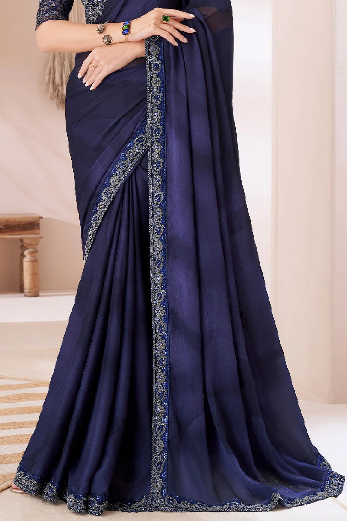 Indigo Purple Designer Saree