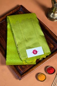 Vibrant Apple Green Kanchipuram Silk Saree