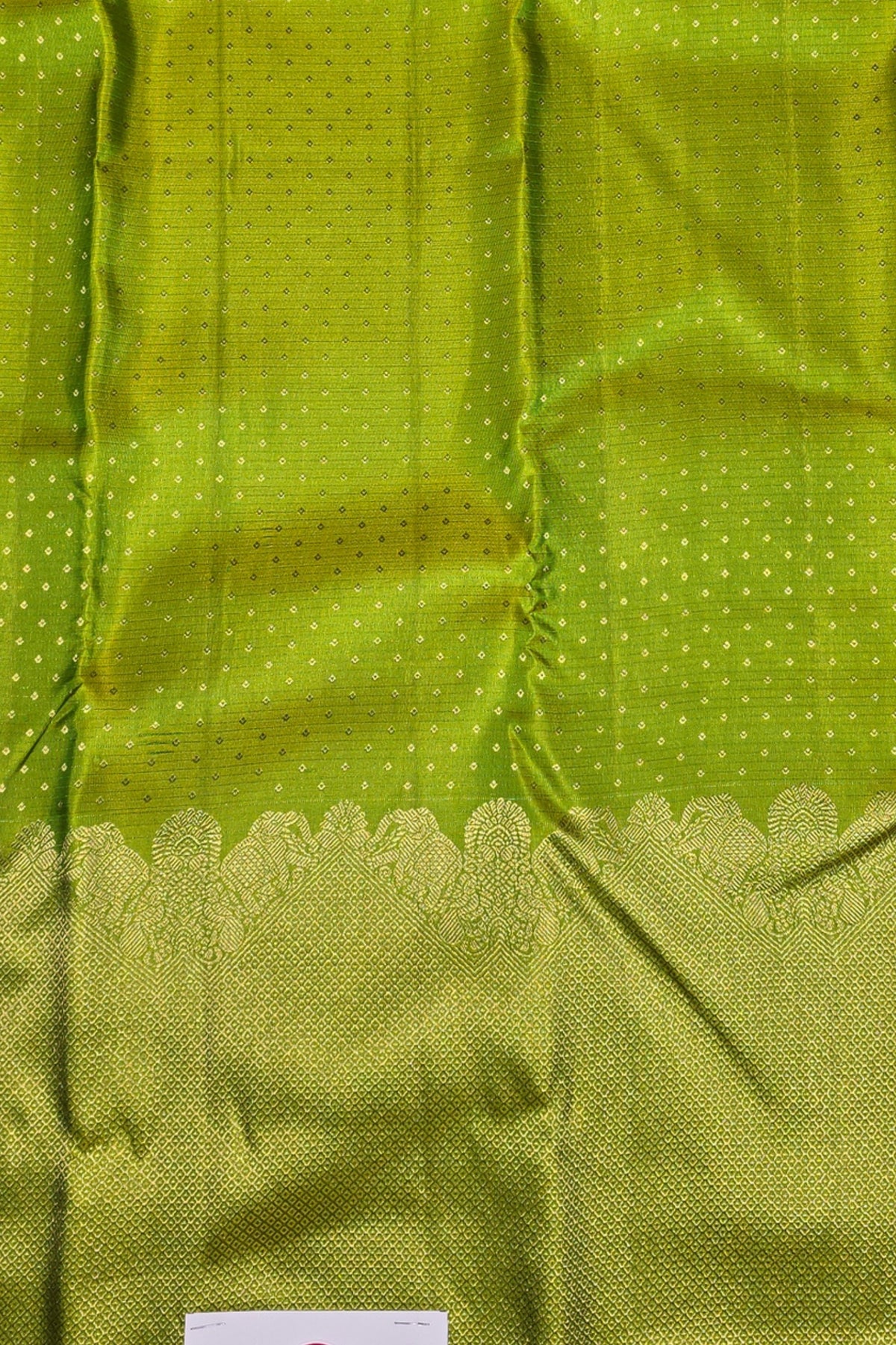 Vibrant Apple Green Kanchipuram Silk Saree