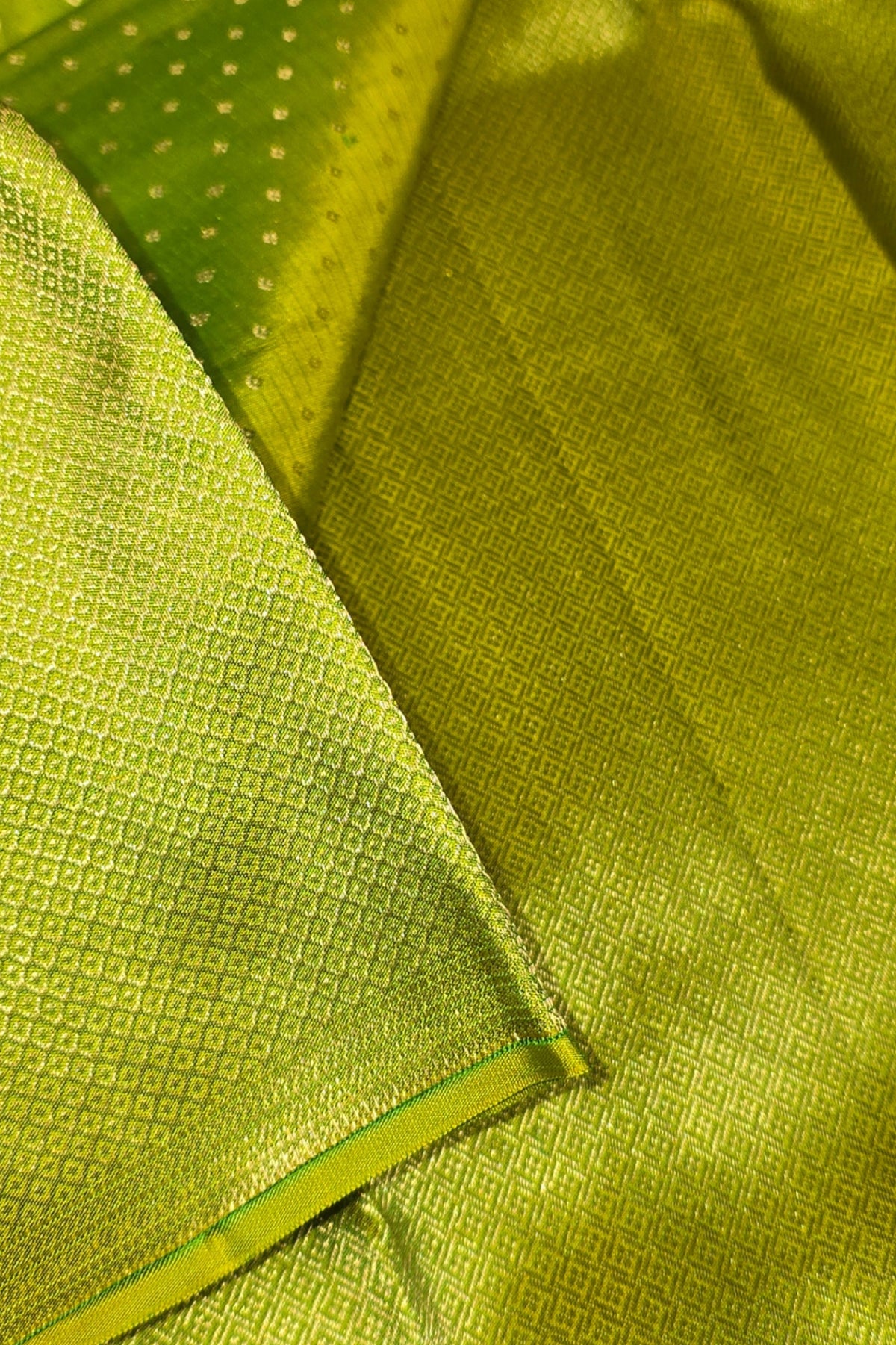 Vibrant Apple Green Kanchipuram Silk Saree