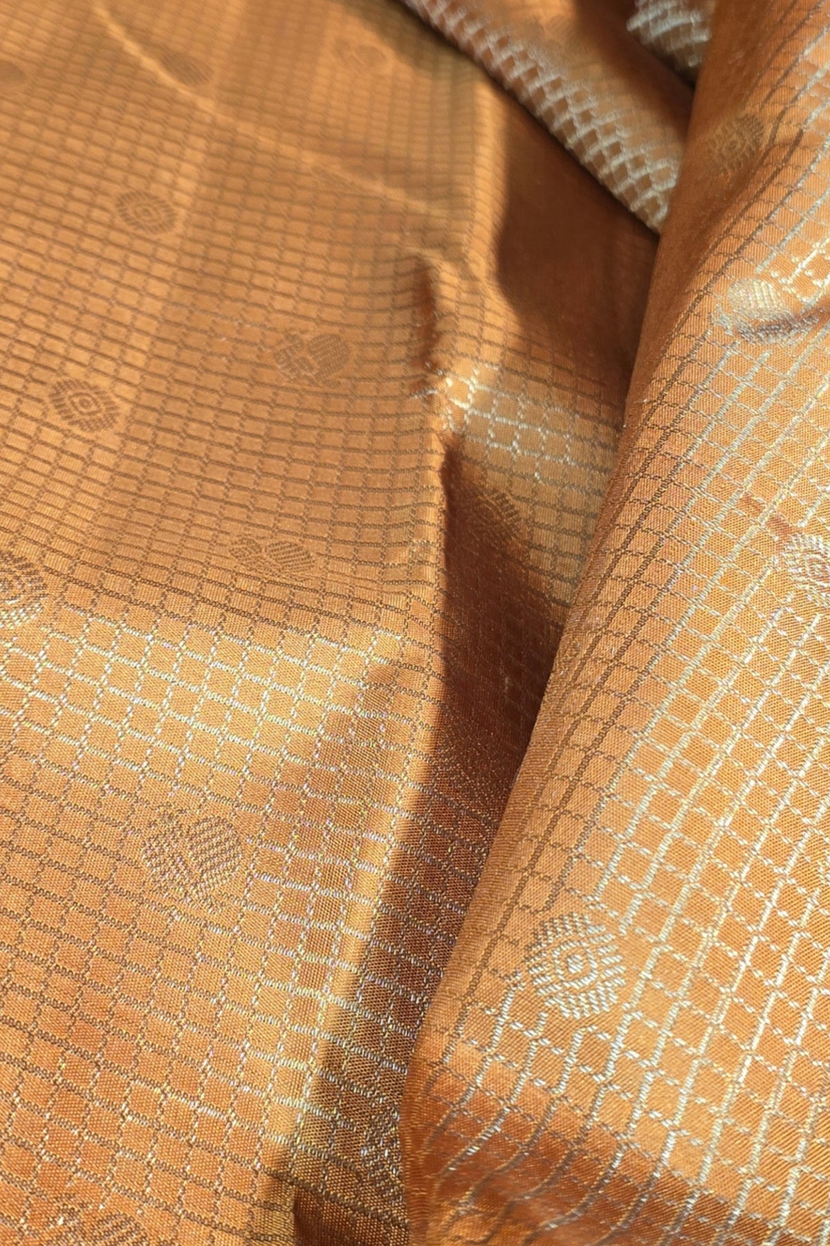 Radiant Persian Orange Kanchipuram Silk Saree