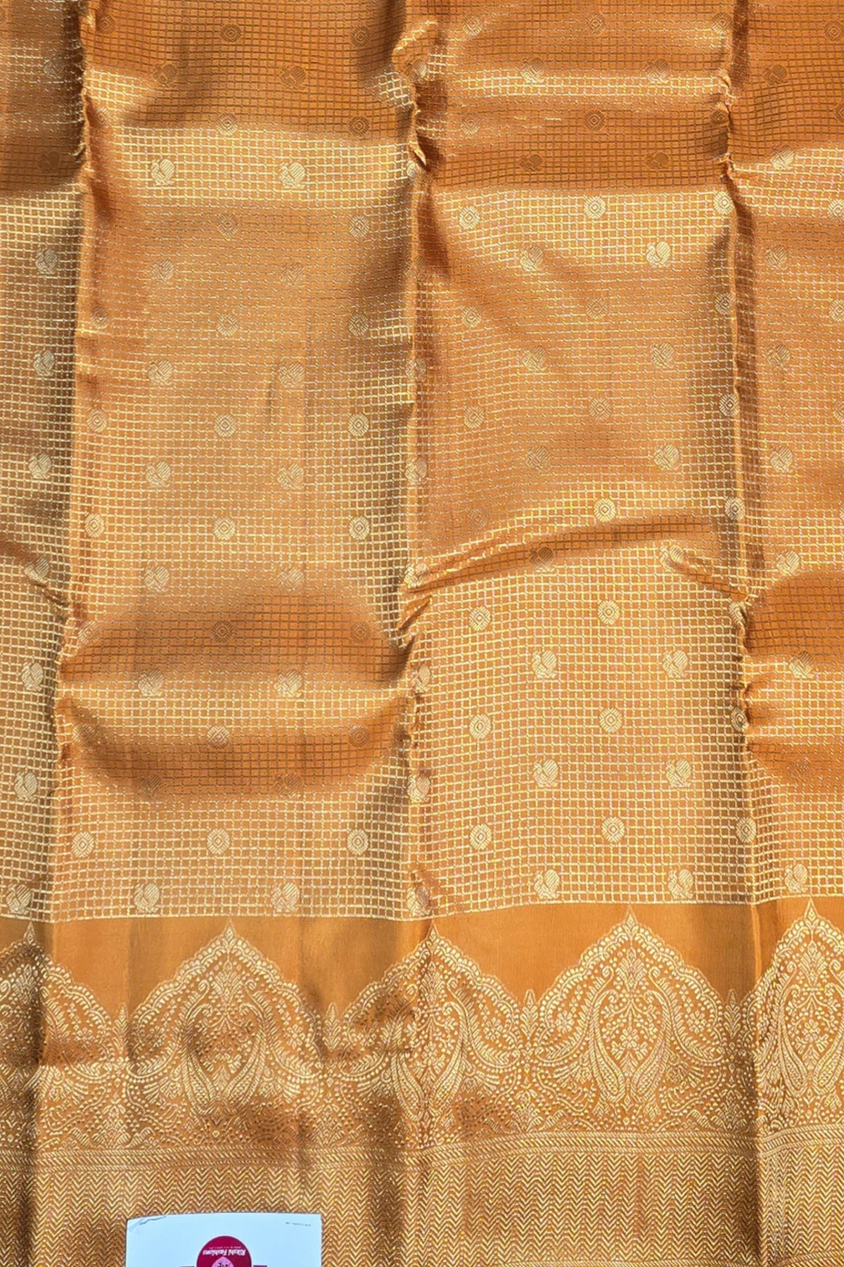 Radiant Persian Orange Kanchipuram Silk Saree