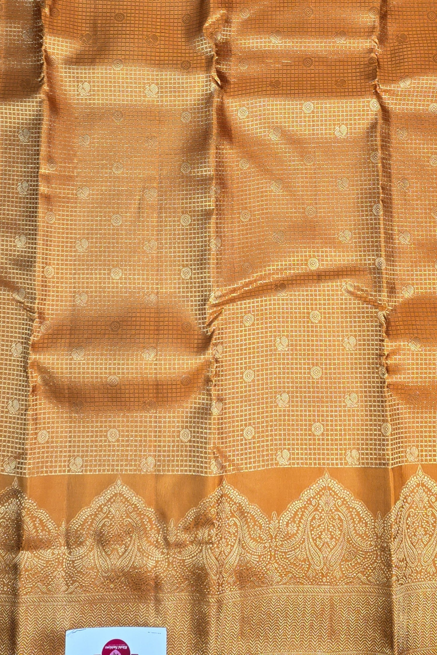 Radiant Persian Orange Kanchipuram Silk Saree